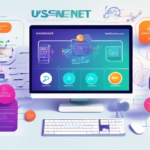 Create an illustrated infographic showing various Usenet subscription options, highlighting features such as price comparisons, speed, and data caps. Include visuals of a computer screen displaying Usenet content, a calculator for price calculations, and icons representing user-friendly interfaces. Use a vibrant color palette to make the information engaging and easy to understand.