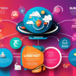 Create an informative and visually appealing infographic that highlights the advantages of a Usenet subscription. Include elements such as fast download speeds, extensive content availability, privacy features, and easy access to Usenet clients. Use vibrant colors and engaging icons to illustrate each point, and incorporate a digital or tech-themed background to enhance the overall look.